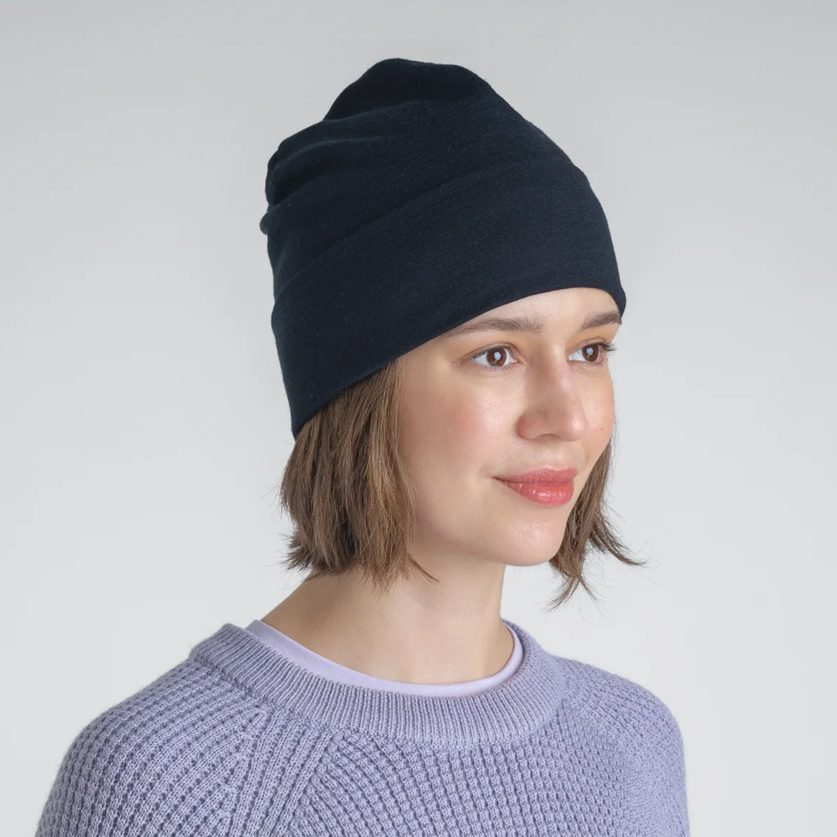 Hejma Merino Slouchy Beanie — Grape Mauve