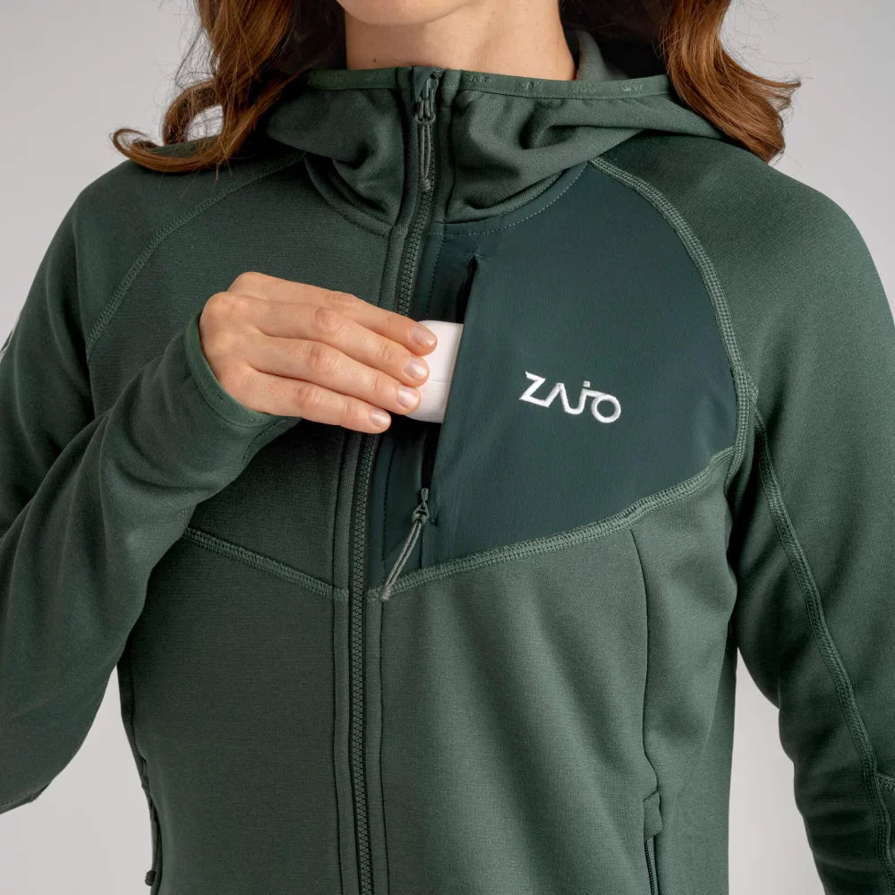 Amiko Women's Fleece Hooded Jacket — Green