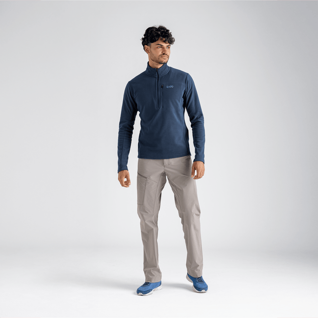Auro Men's Fleece Zip Top — Dove Grey