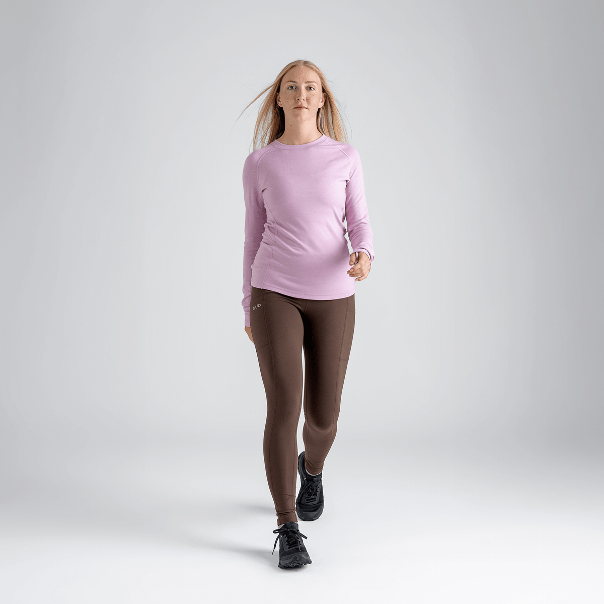 Hejma, maglia a maniche lunghe in lana merino da donna, colore Grape Mauve