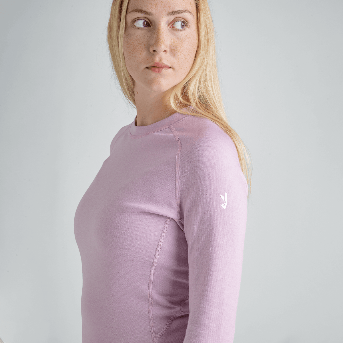 Hejma, maglia a maniche lunghe in lana merino da donna, colore Grape Mauve