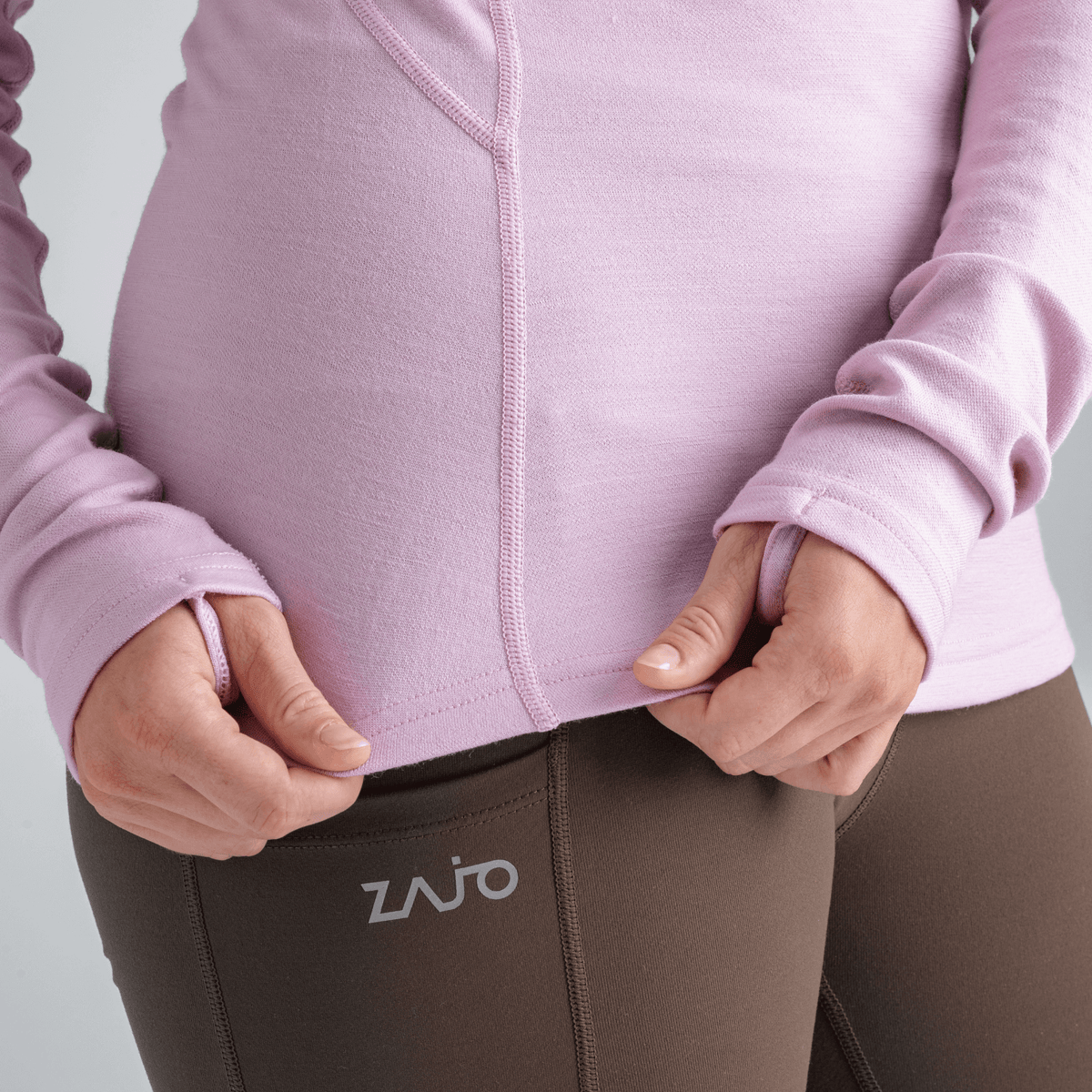 Hejma, maglia a maniche lunghe in lana merino da donna, colore Grape Mauve