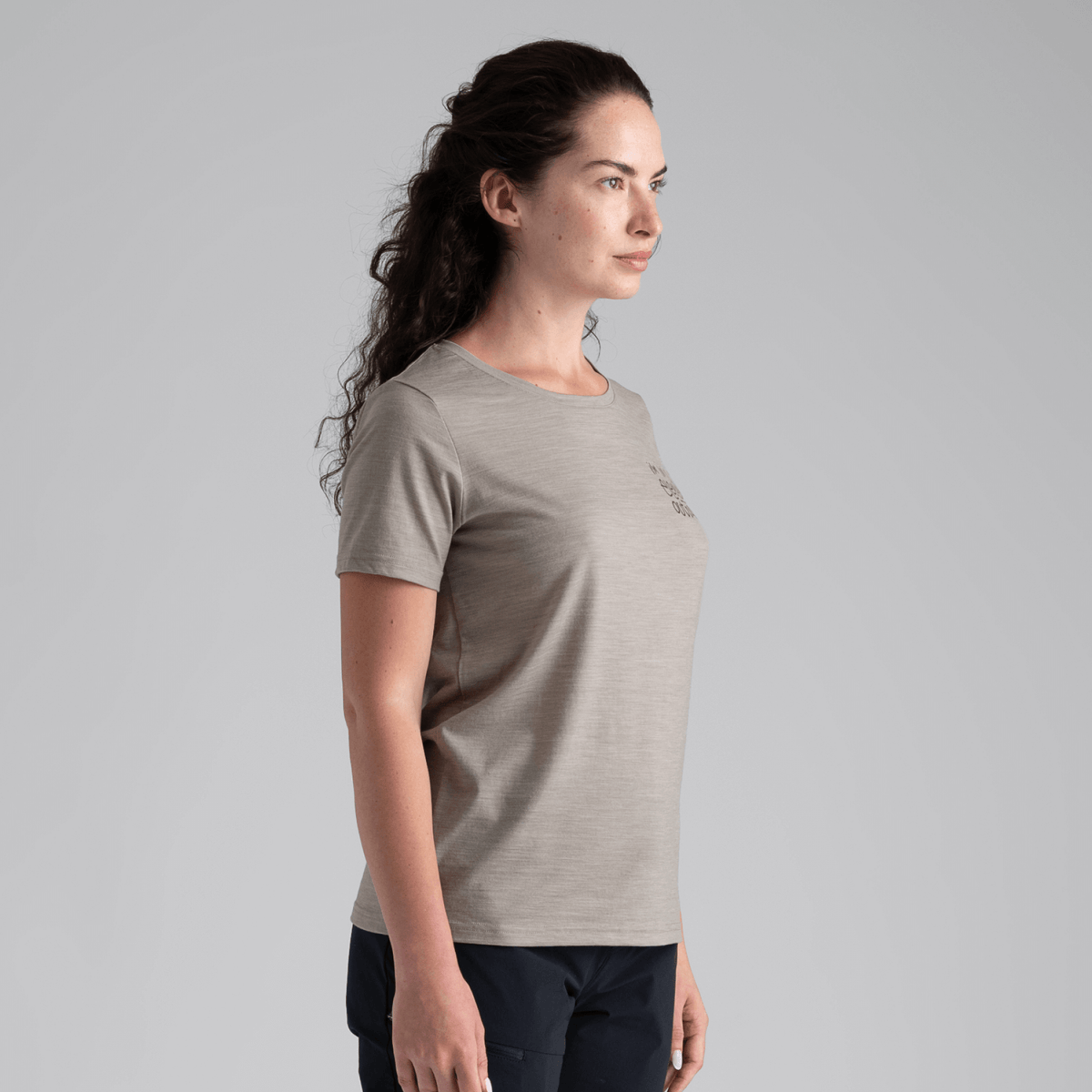 Kora, maglietta in lana merino da donna, colore Grey Navy