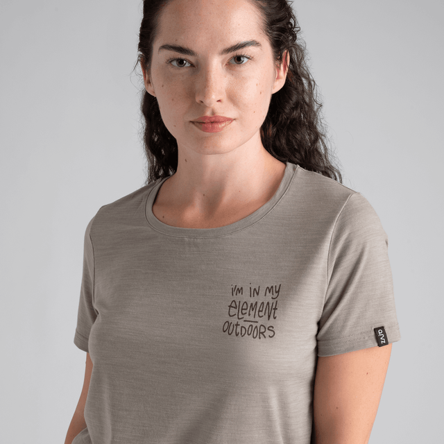Kora, maglietta in lana merino da donna, colore Grey Navy