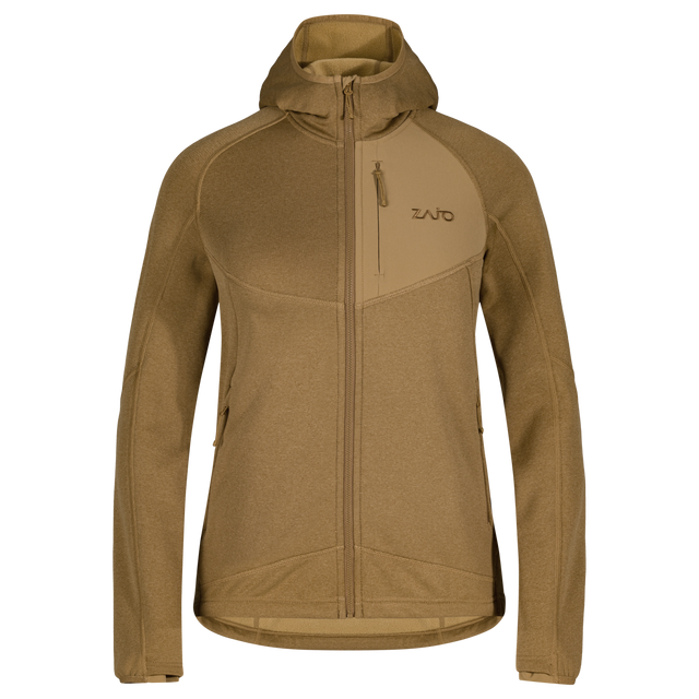 Amiko, giacca in pile con cappuccio da donna, colore Golden Brown