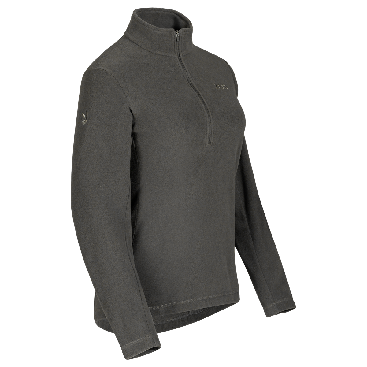 Auro, felpa in pile con zip da donna, colore Black Olive
