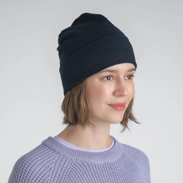 Hejma Merino Slouchy Beanie — Grape Mauve