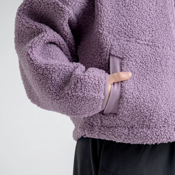 Palpo Kid's Pile Fleece Cropped Jacket — Cocoa Brown