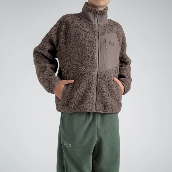 Palpo Kid's Pile Fleece Jacket — Cocoa Brown