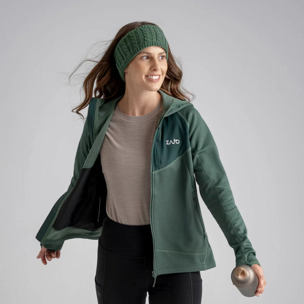 Amiko Women's Fleece Hooded Jacket — Green
