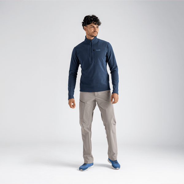 Auro Men's Fleece Zip Top — Dove Grey