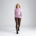 Hejma, maglia a maniche lunghe in lana merino da donna, colore Grape Mauve