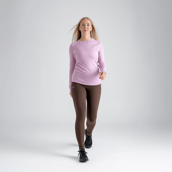 Hejma, maglia a maniche lunghe in lana merino da donna, colore Grape Mauve