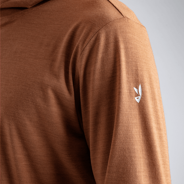 Kora, felpa con cappuccio in lana merino da uomo, colore Decadent Red