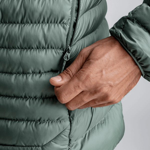 Nubaro Men's Insulated Hooded Jacket — Beige