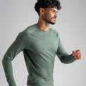 Senti, maglia a maniche lunghe in lana merino da uomo, colore Thyme Green