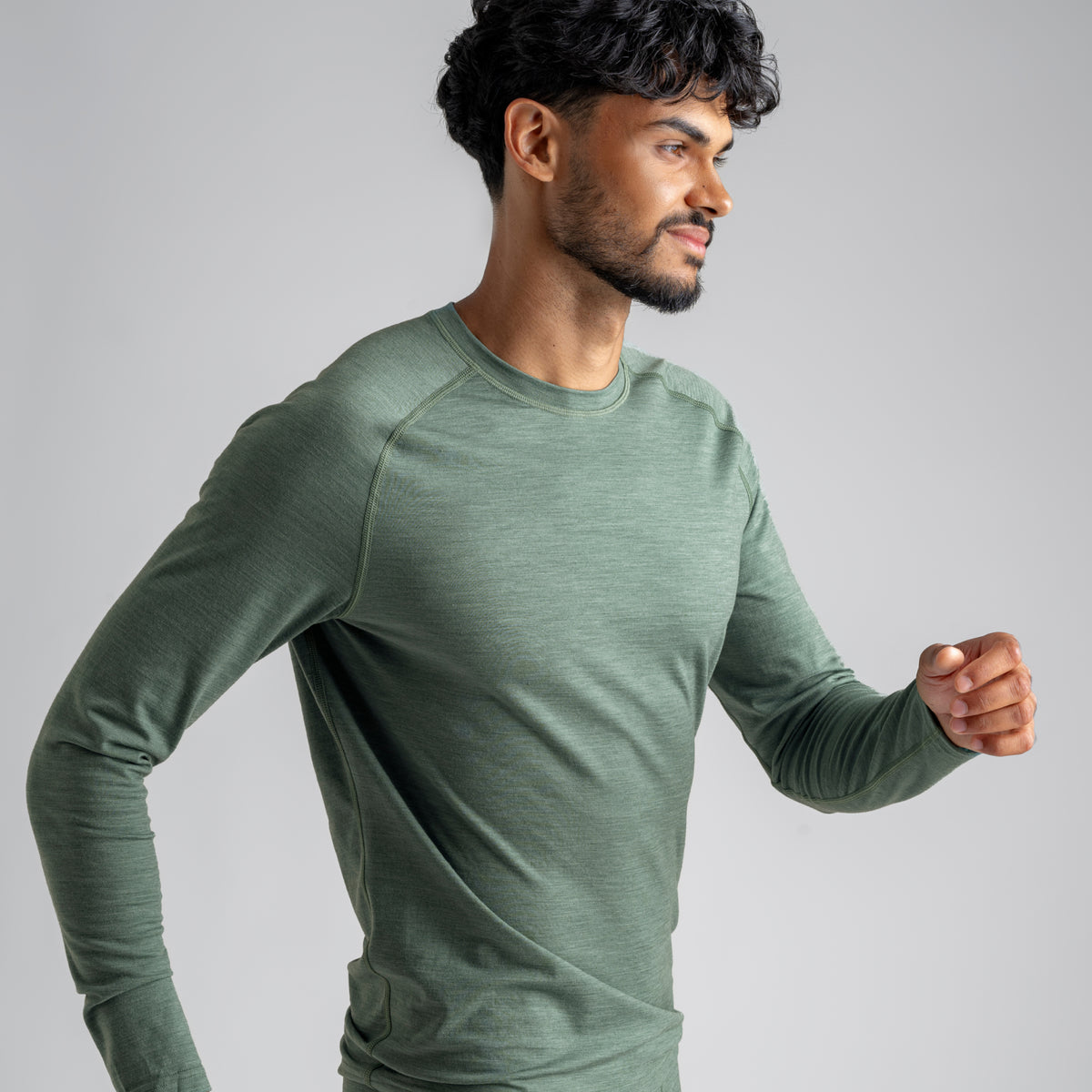 Senti, maglia a maniche lunghe in lana merino da uomo, colore Amber Gold