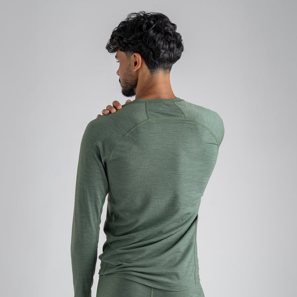 Senti, maglia a maniche lunghe in lana merino da uomo, colore Decadent Red