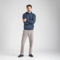 Vespero, felpa con cappuccio in lana merino da uomo, colore Navy