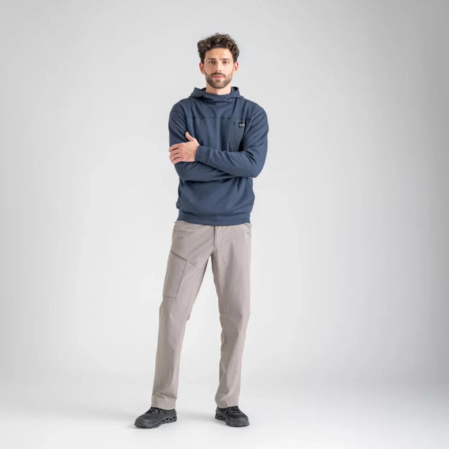 Vespero, felpa con cappuccio in lana merino da uomo, colore Navy